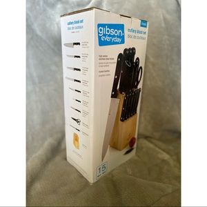 Brand New Knife Set With Wooden Block!
